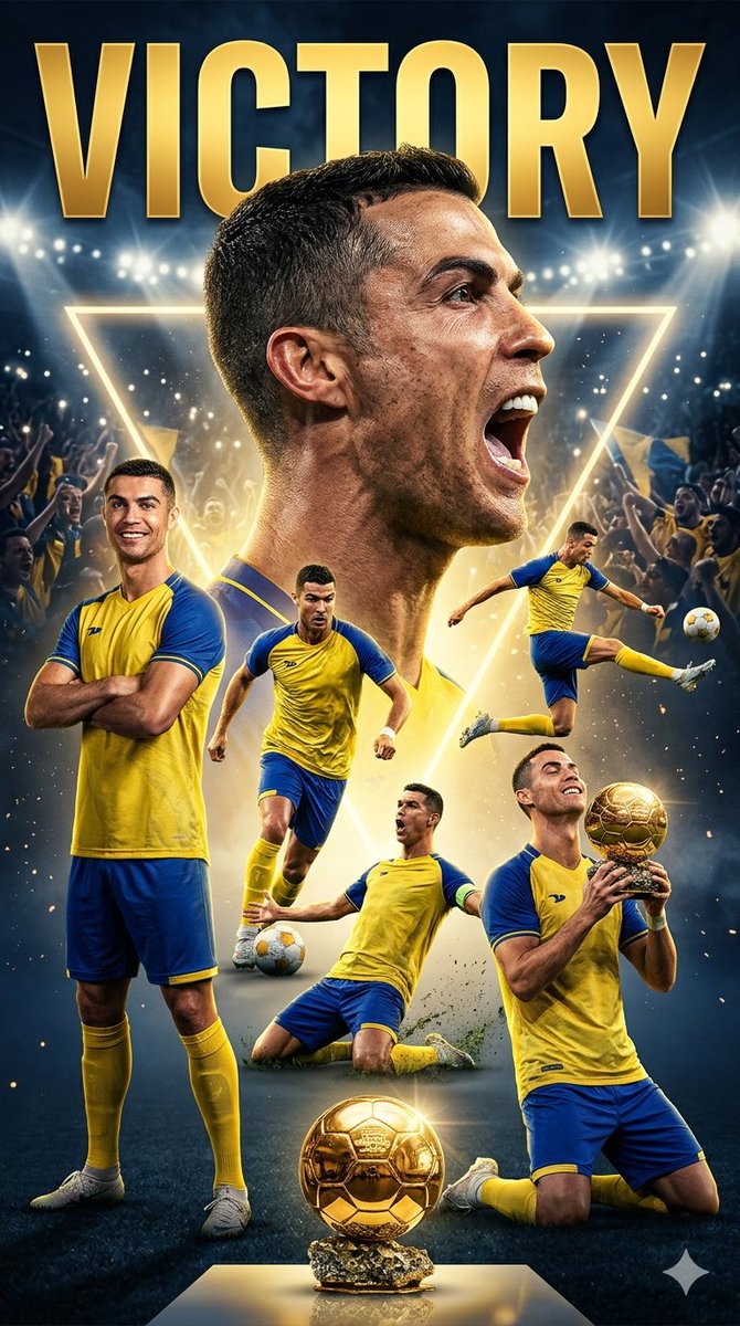 Cristiano Ronaldo Victory Poster - AI image template preview