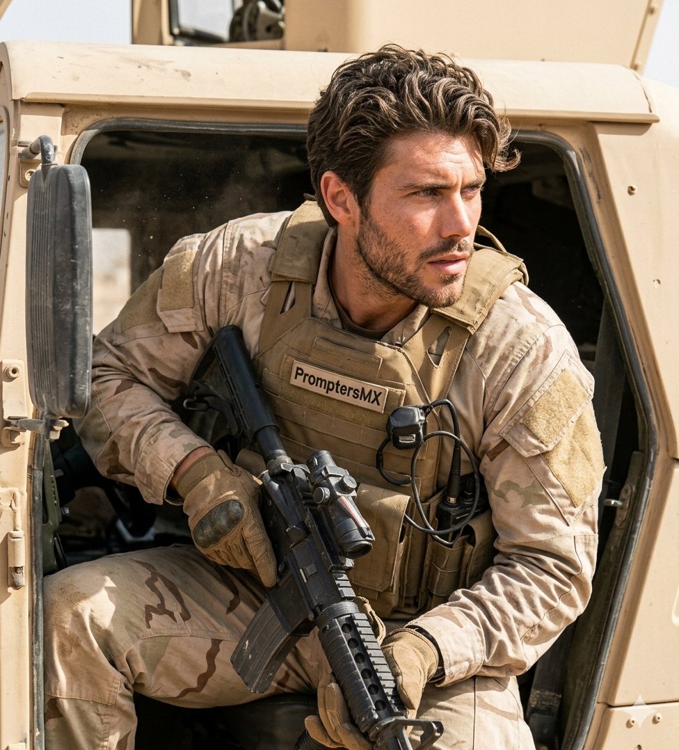 Seal Team Six Desert Portrait - AI image template preview
