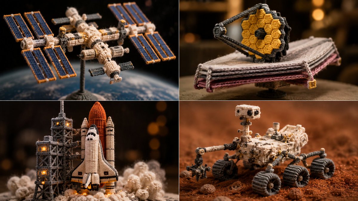 Knitted Yarn Space Machine - AI image template preview