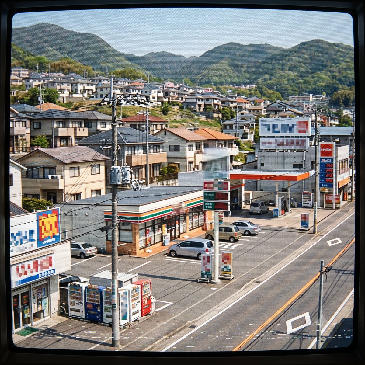 2000s Nostalgic Japanese Suburb - AI image template preview