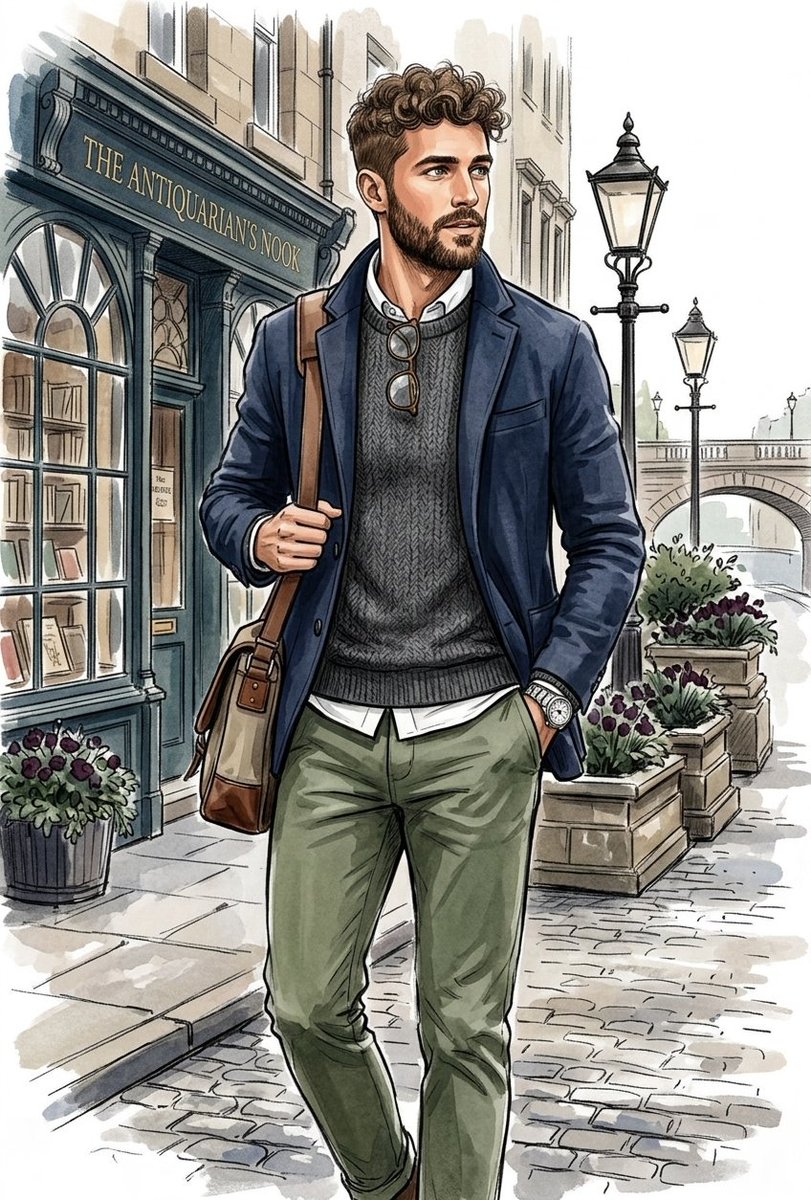 Vintage Explorer Watercolor Illustration - AI image template preview
