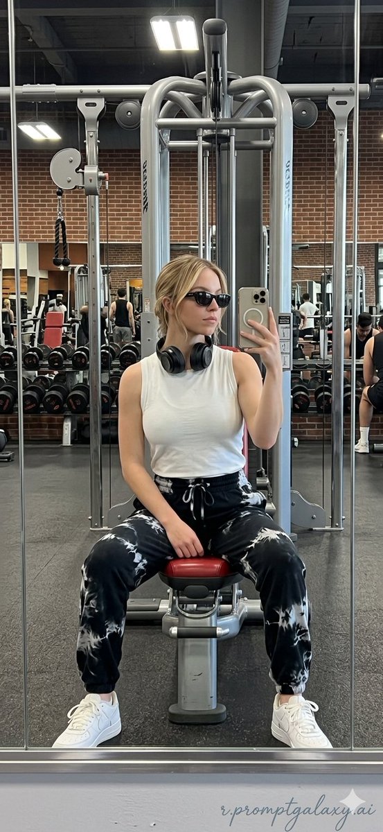 Realistic Gym Mirror Selfie - AI image template preview
