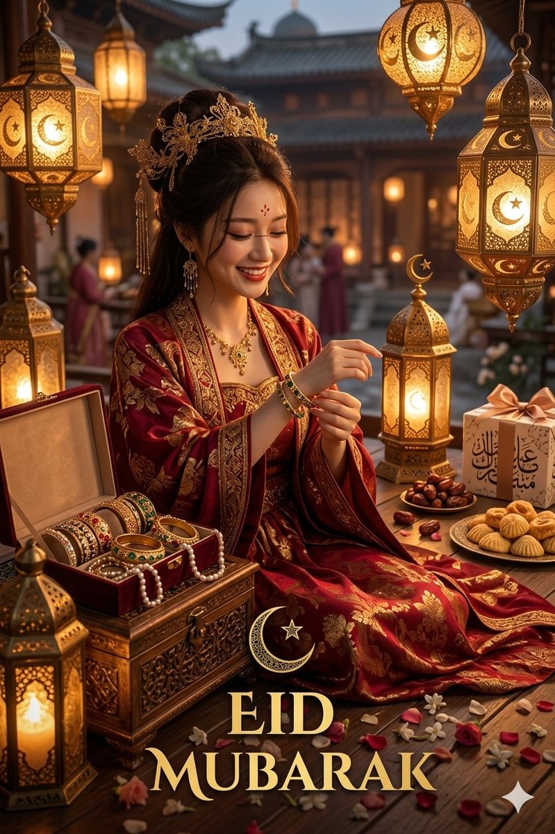Eid Mubarak Traditional Portrait - AI image template preview