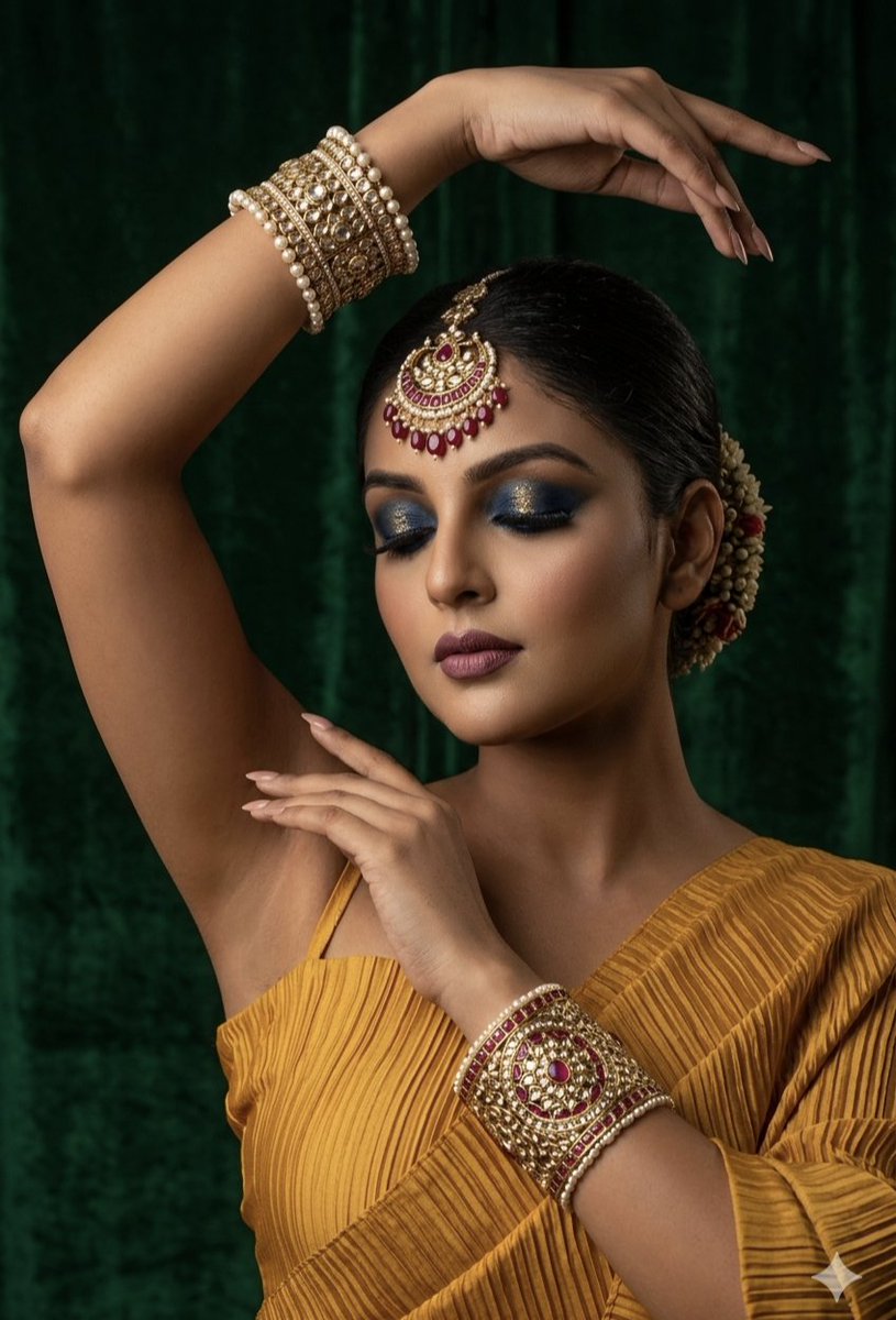 Regal Indian Saree Portrait - AI image template preview