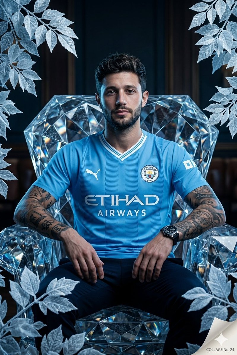 Cinematic Footballer on Diamond Armchair - AI image template preview