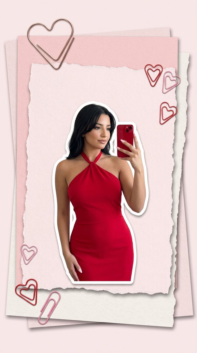 Pink Paper Moodboard Fashion Collage - AI image template preview