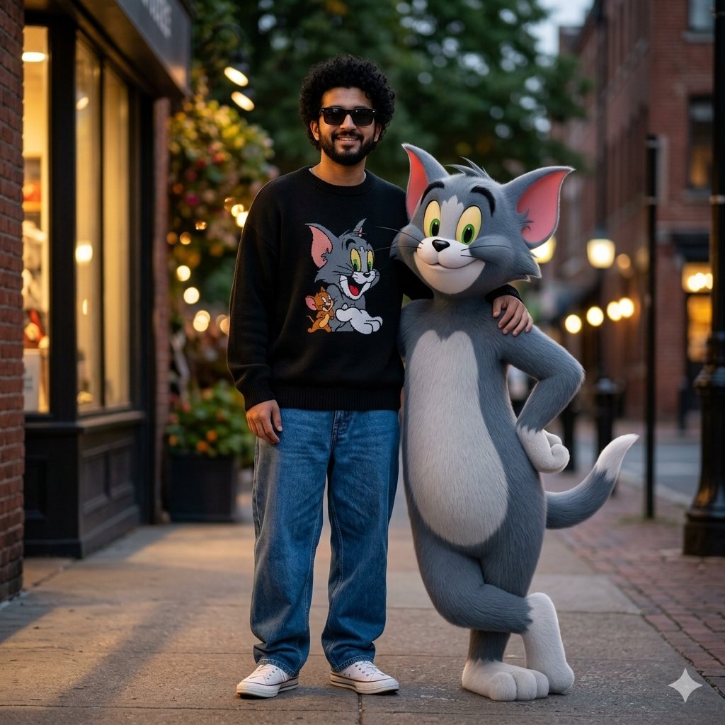 Cinematic Scene with Tom the Cat - AI image template preview