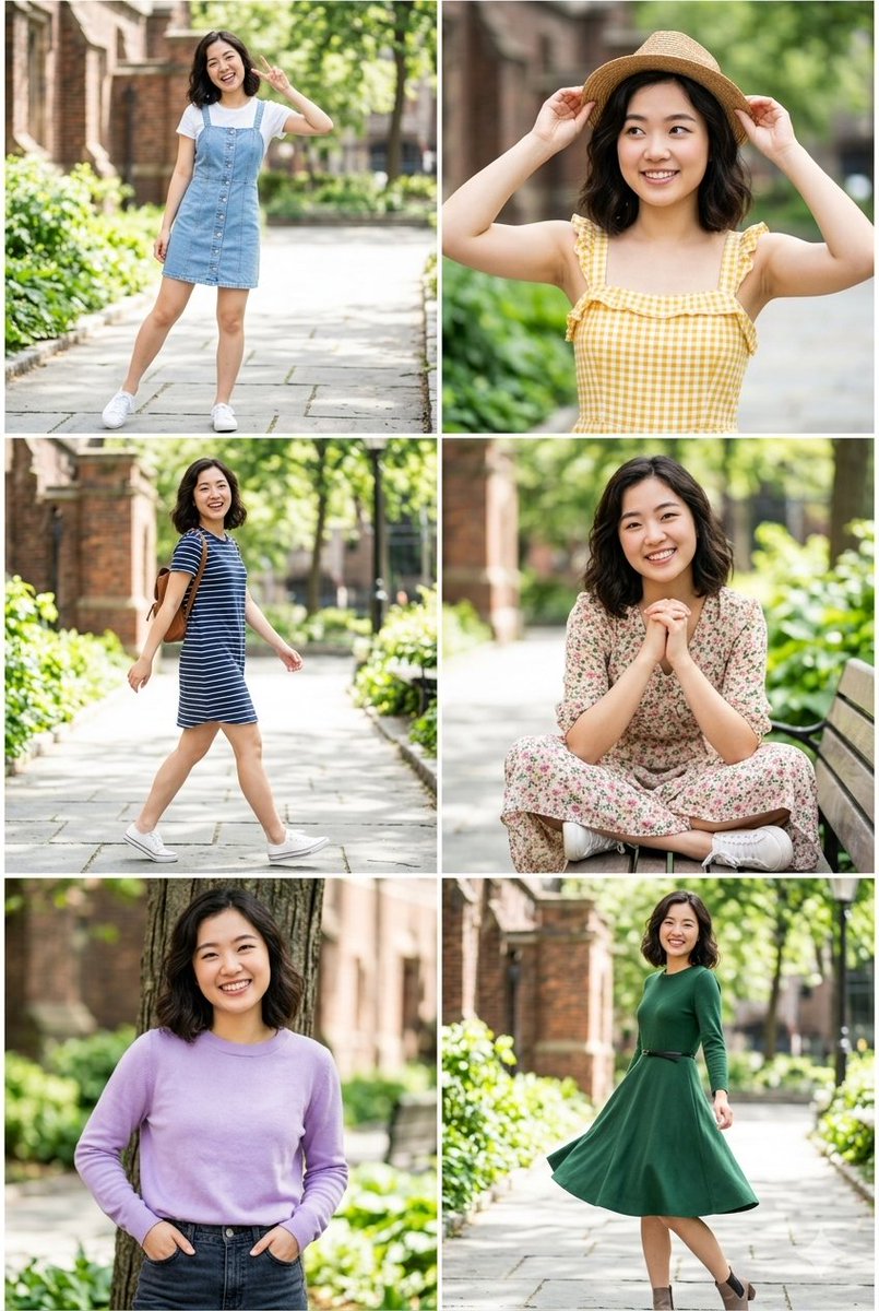 Campus Park Portrait Collage - AI image template preview