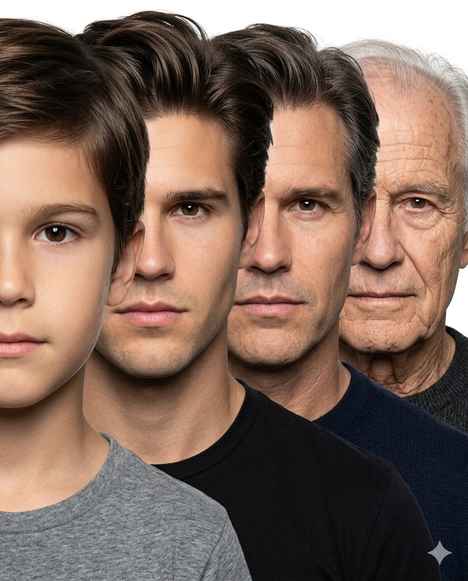 Male Age Progression Portrait - AI image template preview