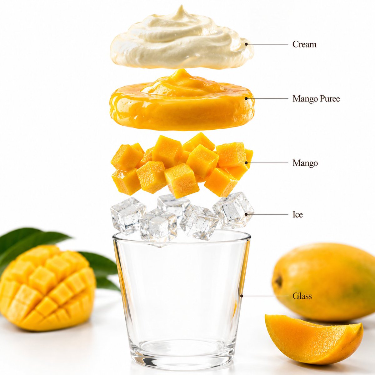 Mango Smoothie Infographic and Commercial Photography - AI image template preview