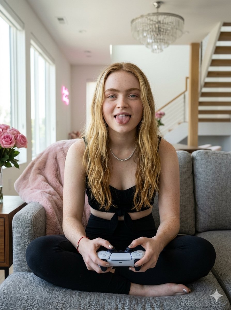 Playful Luxury Apartment Gaming Portrait - AI image template preview