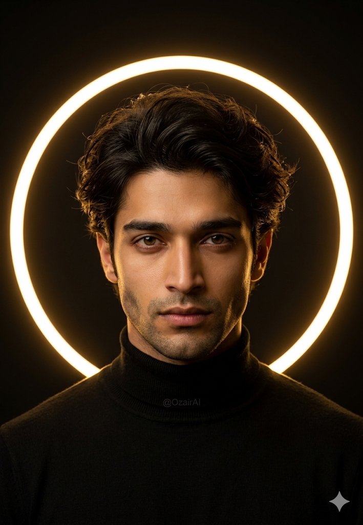 Sacred Geometry Halo Portrait - AI image template preview