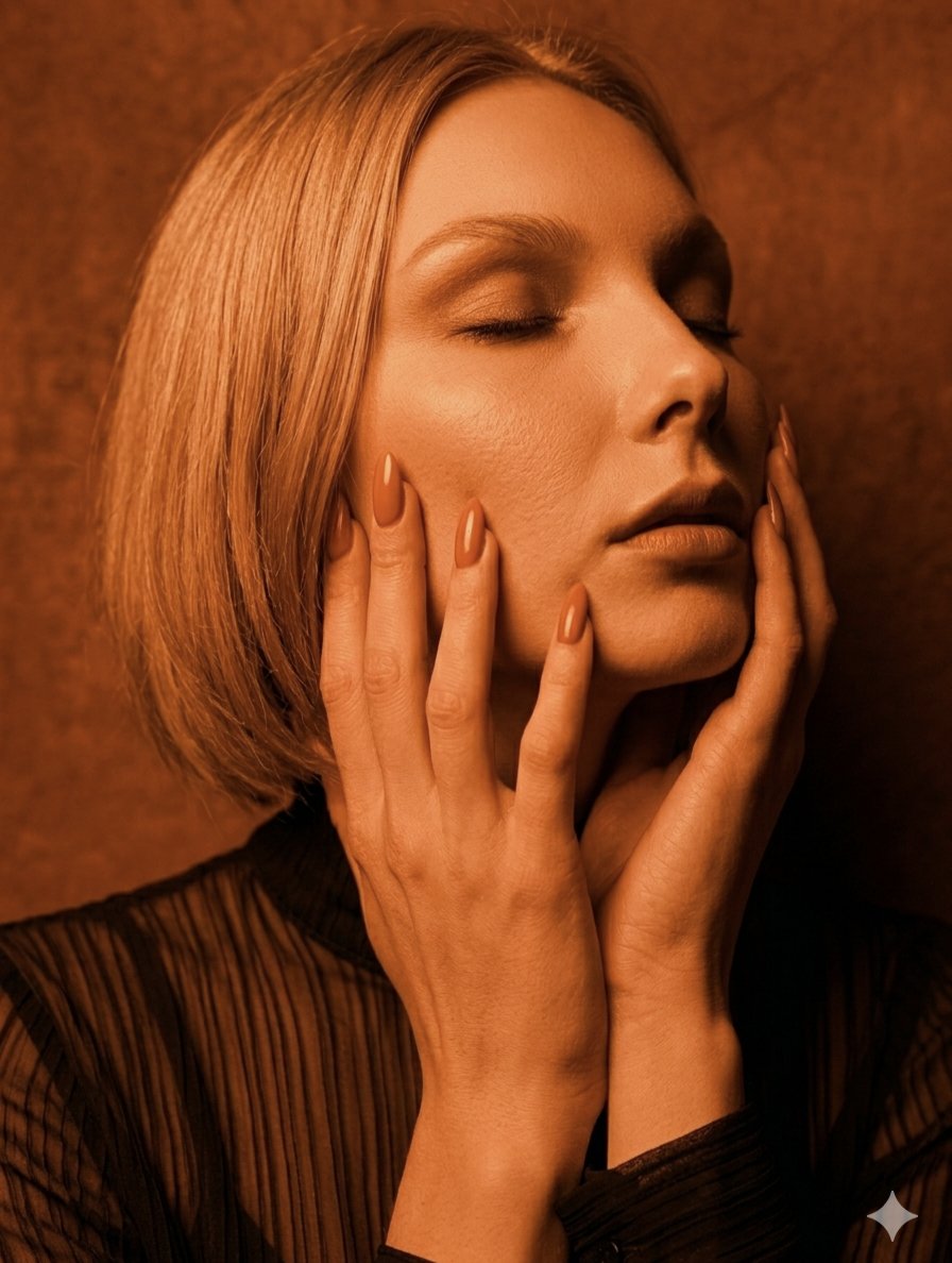 Monochromatic Amber Studio Portraits - AI image template preview