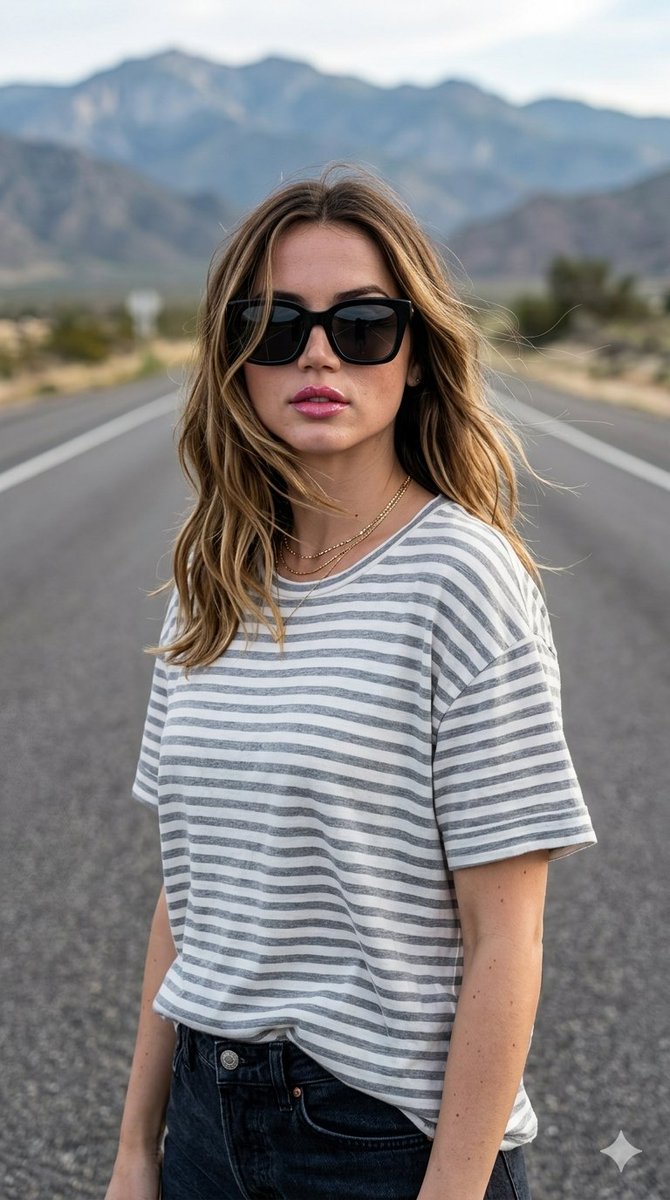 Highway Fashion DSLR Portrait - AI image template preview