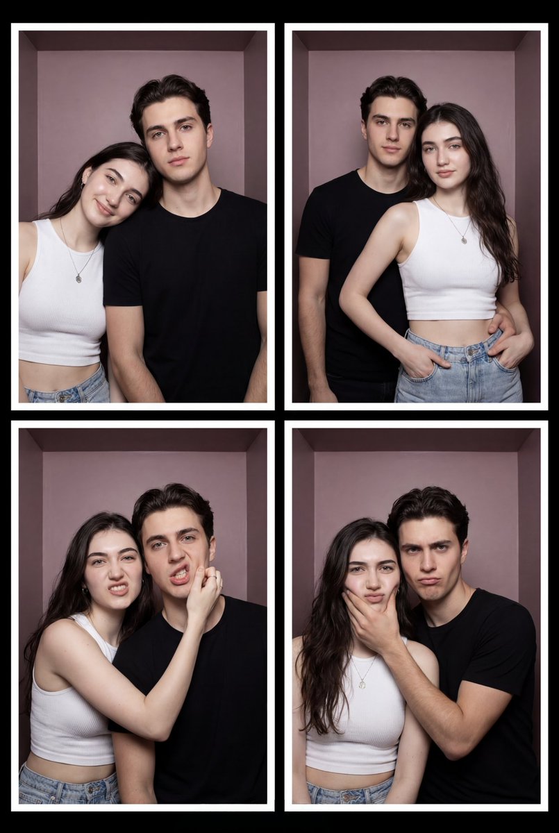 Vintage Photobooth Strip Layout - AI image template preview