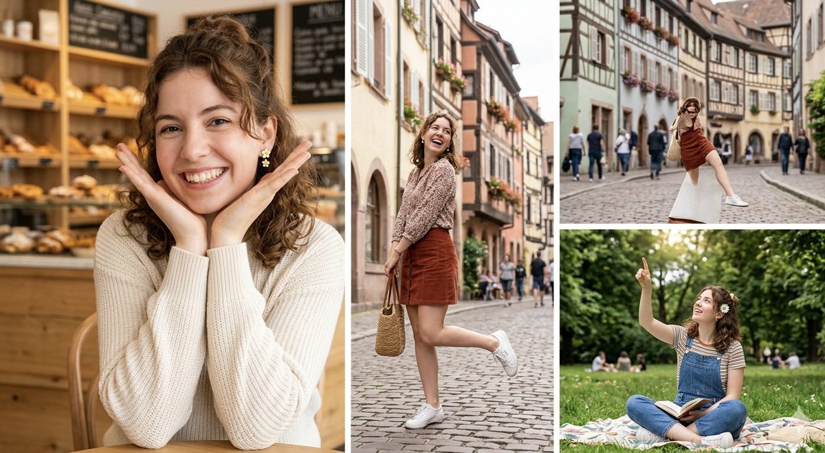European Travel Photo Diary Collage - AI image template preview