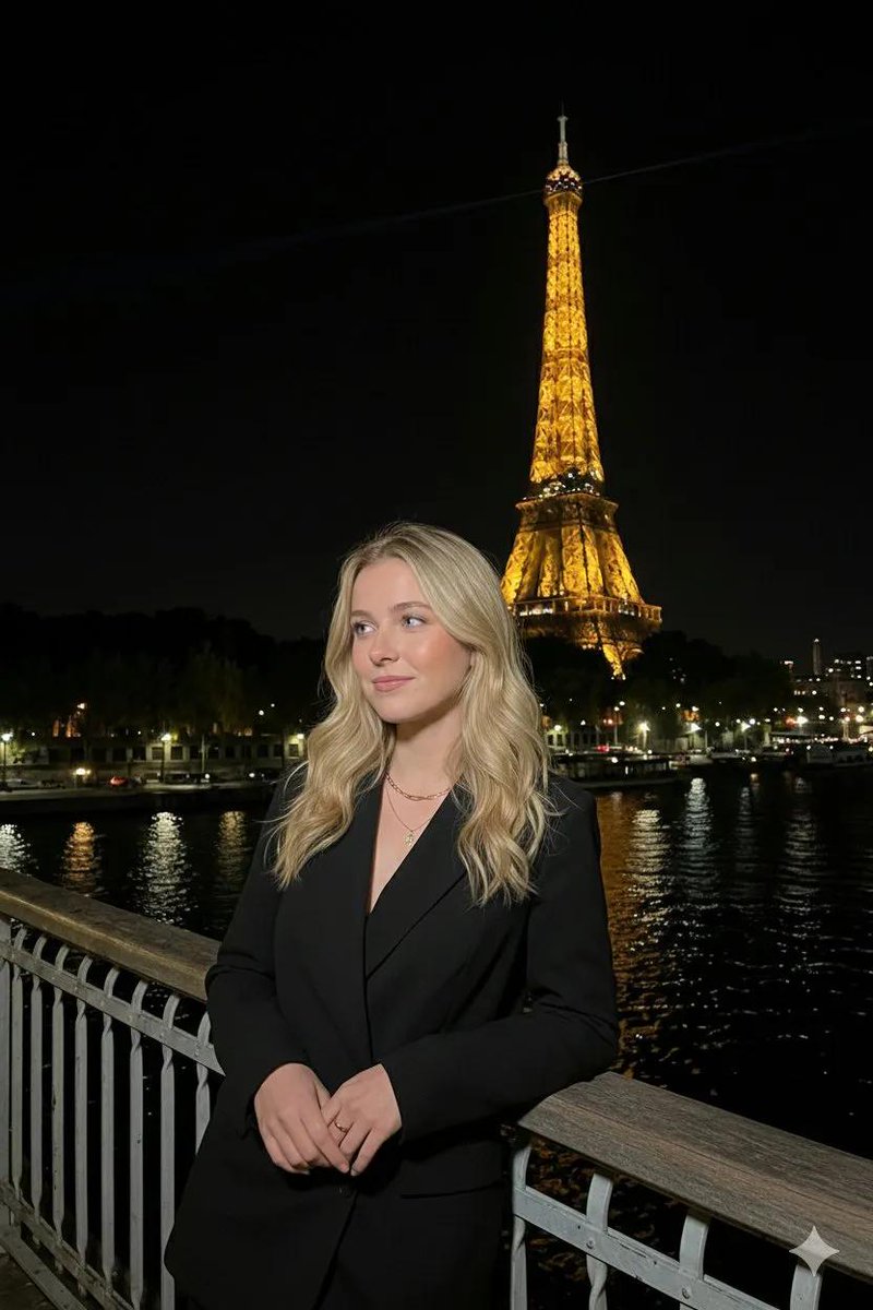Paris River Bank Flash Portrait - AI image template preview