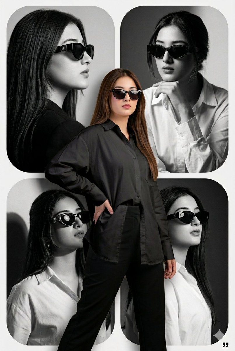Modern Editorial Fashion Collage Poster - AI image template preview