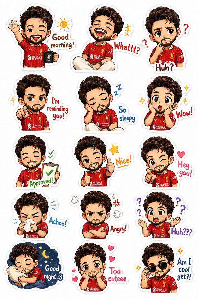 Custom Chibi Sticker Pack - AI image template preview
