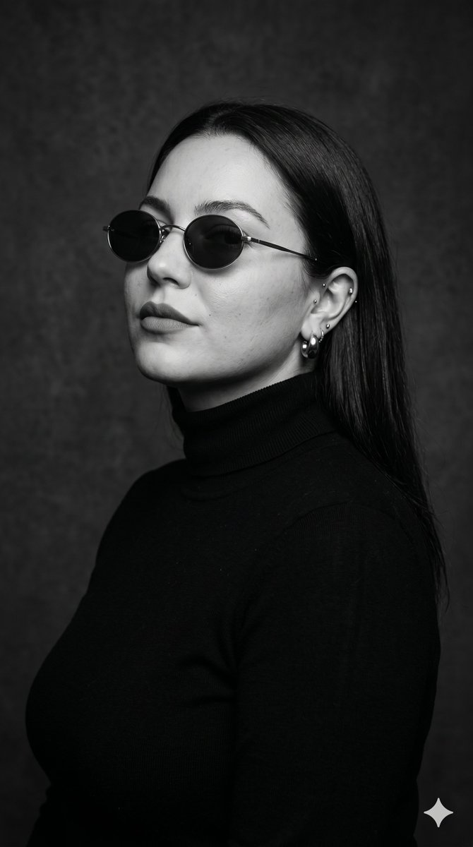 Minimalist Monochrome Fashion Portrait - AI image template preview