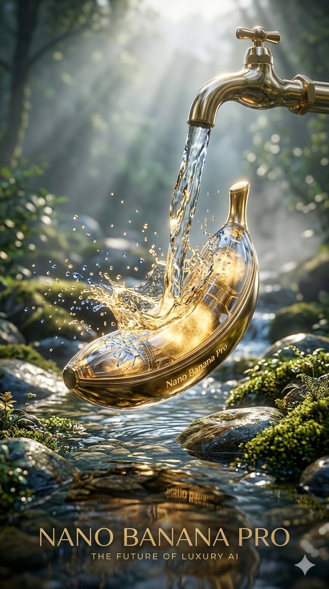 Luxury Golden Tea Cup Mountain Stream - AI image template preview