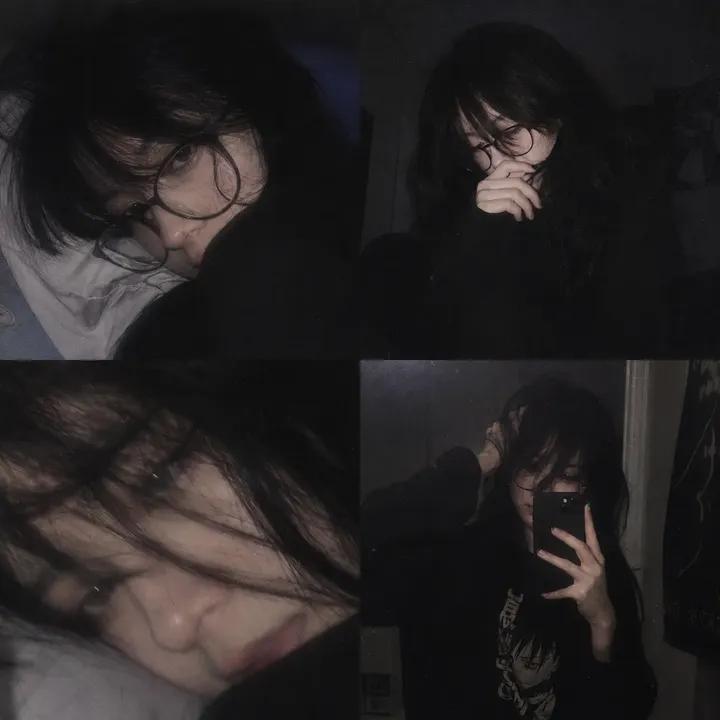 Dark Grunge Emo Girl Collage - AI image template preview