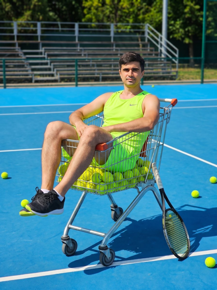 Tennis Court Lifestyle Portrait - AI image template preview