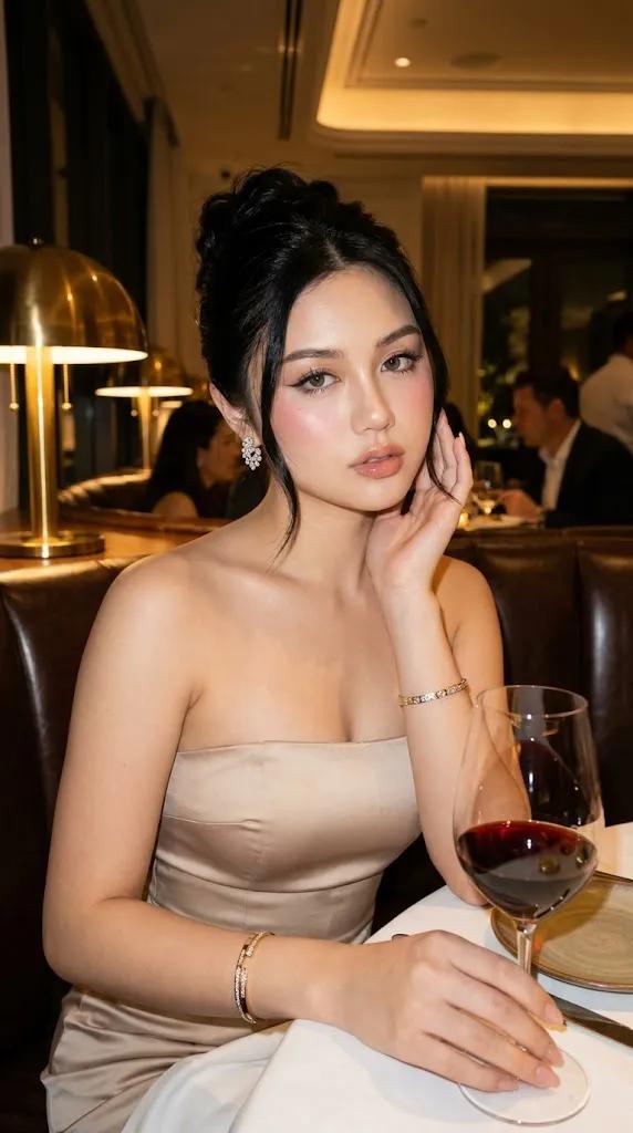 Elegant Fine Dining Portrait - AI image template preview