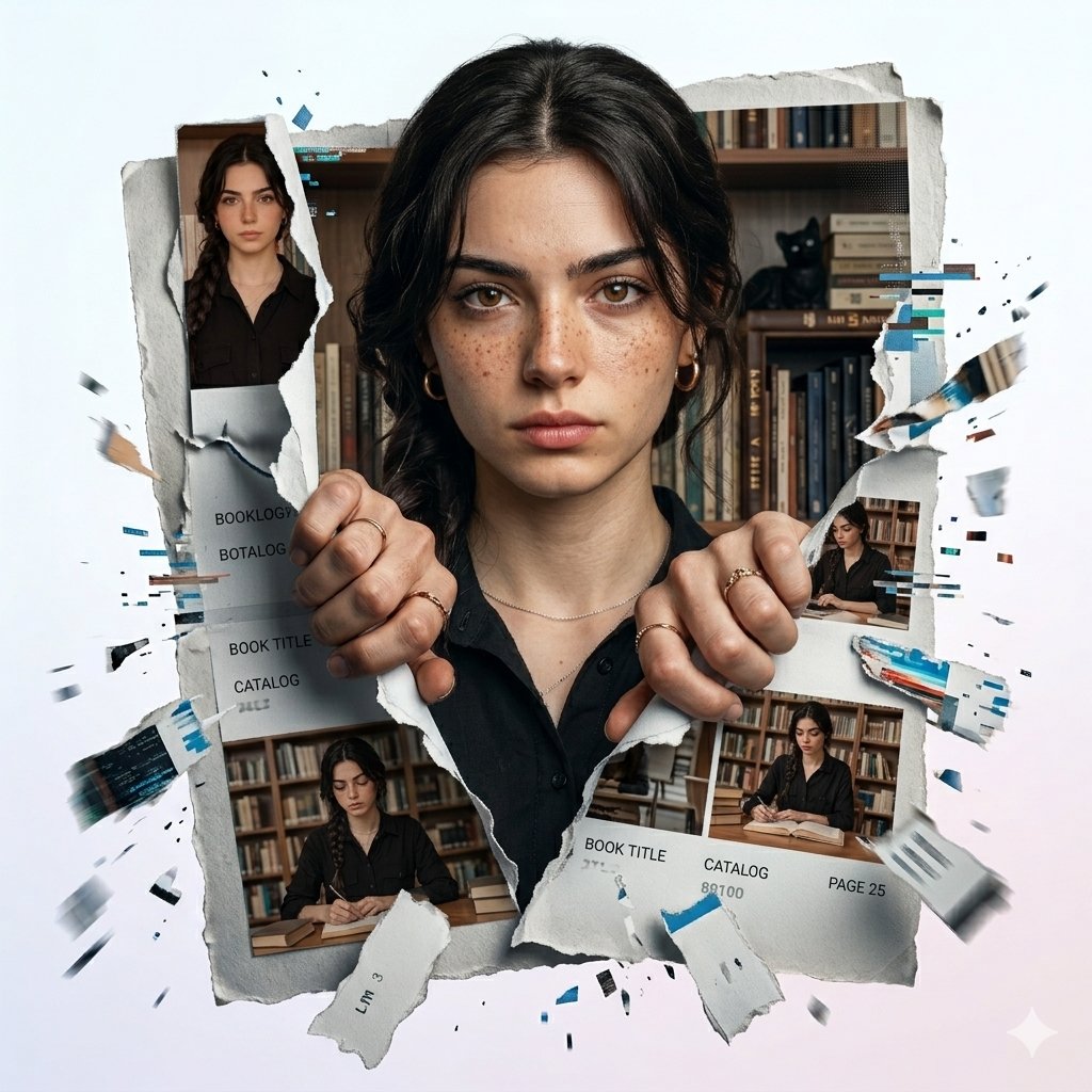 Torn Social Media Profile Art - AI image template preview