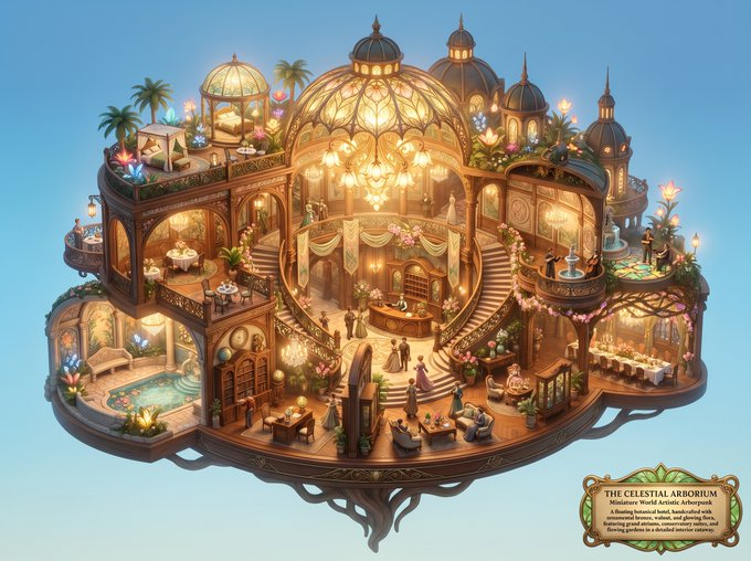 Miniature Luxury Hotel Lobby - AI image template preview