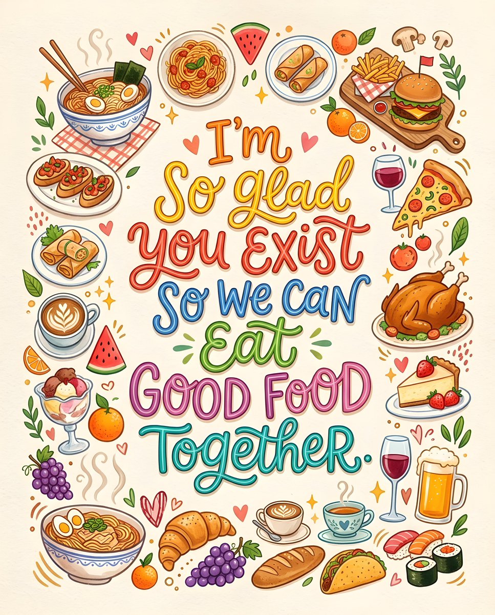 Whimsical Food Quote Illustration - AI image template preview