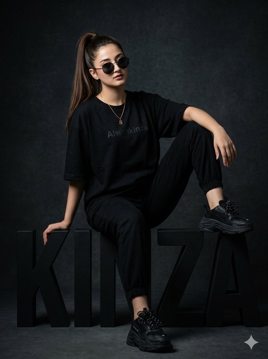 Fashion Editorial 3D Block Letter Shot - AI image template preview