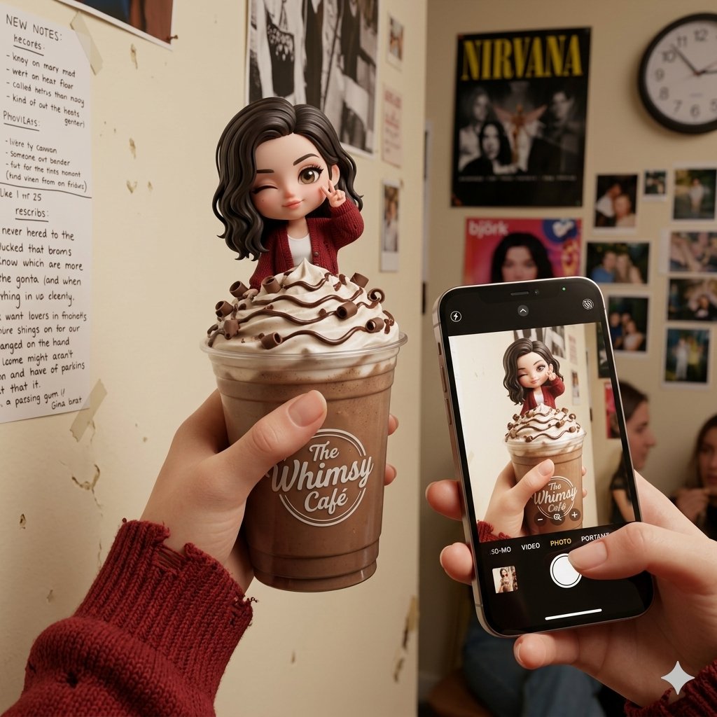 Whimsical Chibi Mocha Frappe Cup - AI image template preview