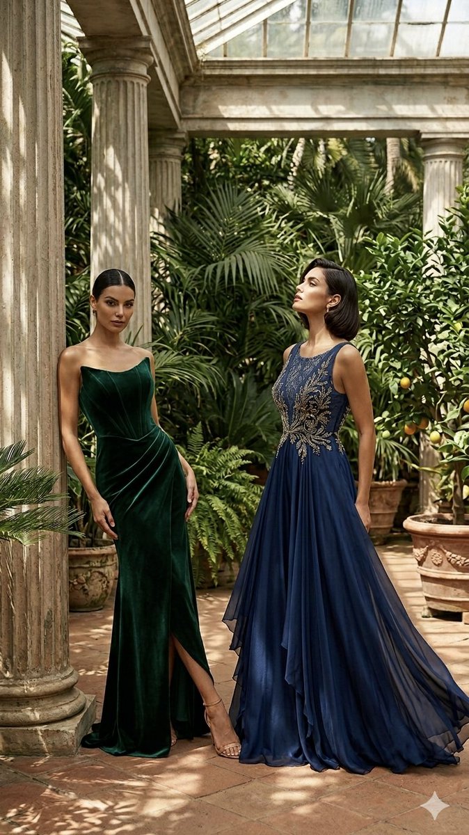 Elegant Gowns Greenhouse Editorial - AI image template preview