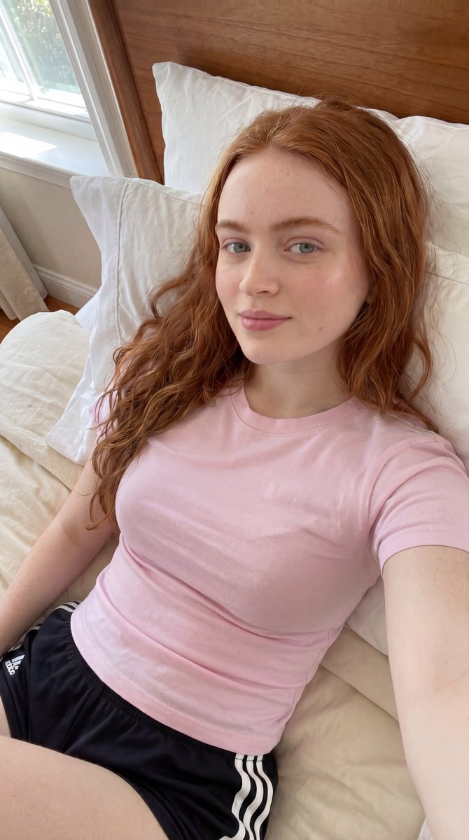 Casual Bedroom Selfie Portrait - AI image template preview