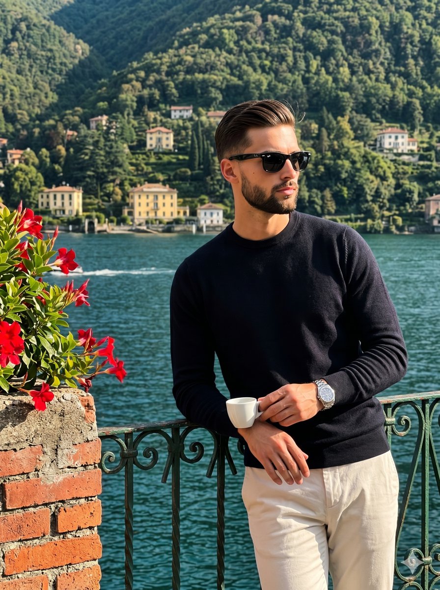 Italian Riviera Vacation Portrait - AI image template preview