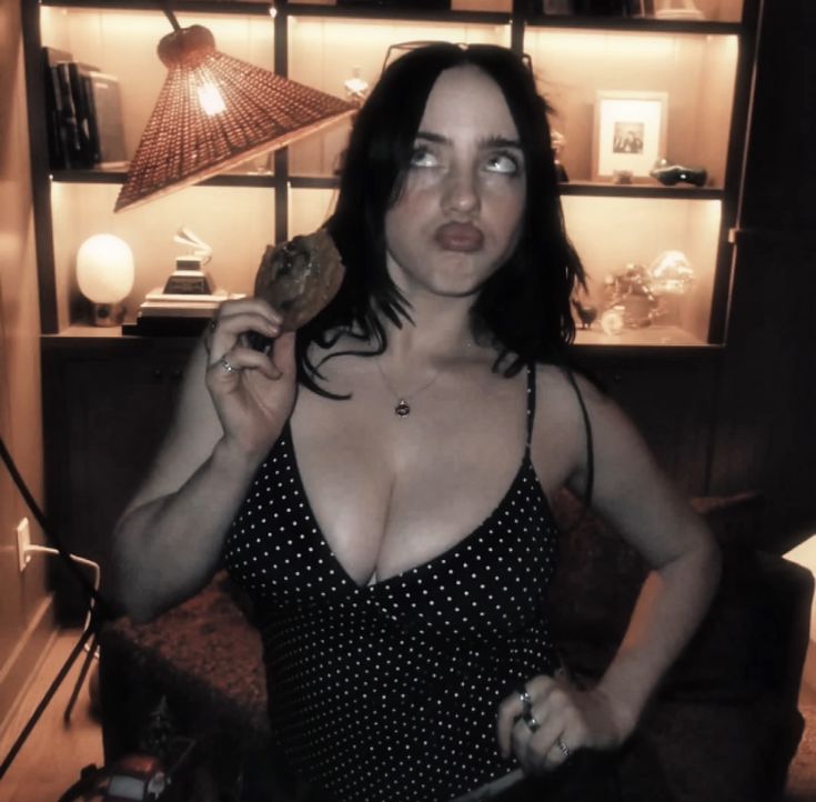 Billie Eilish Inspired Sepia Candid Portrait - AI image template preview
