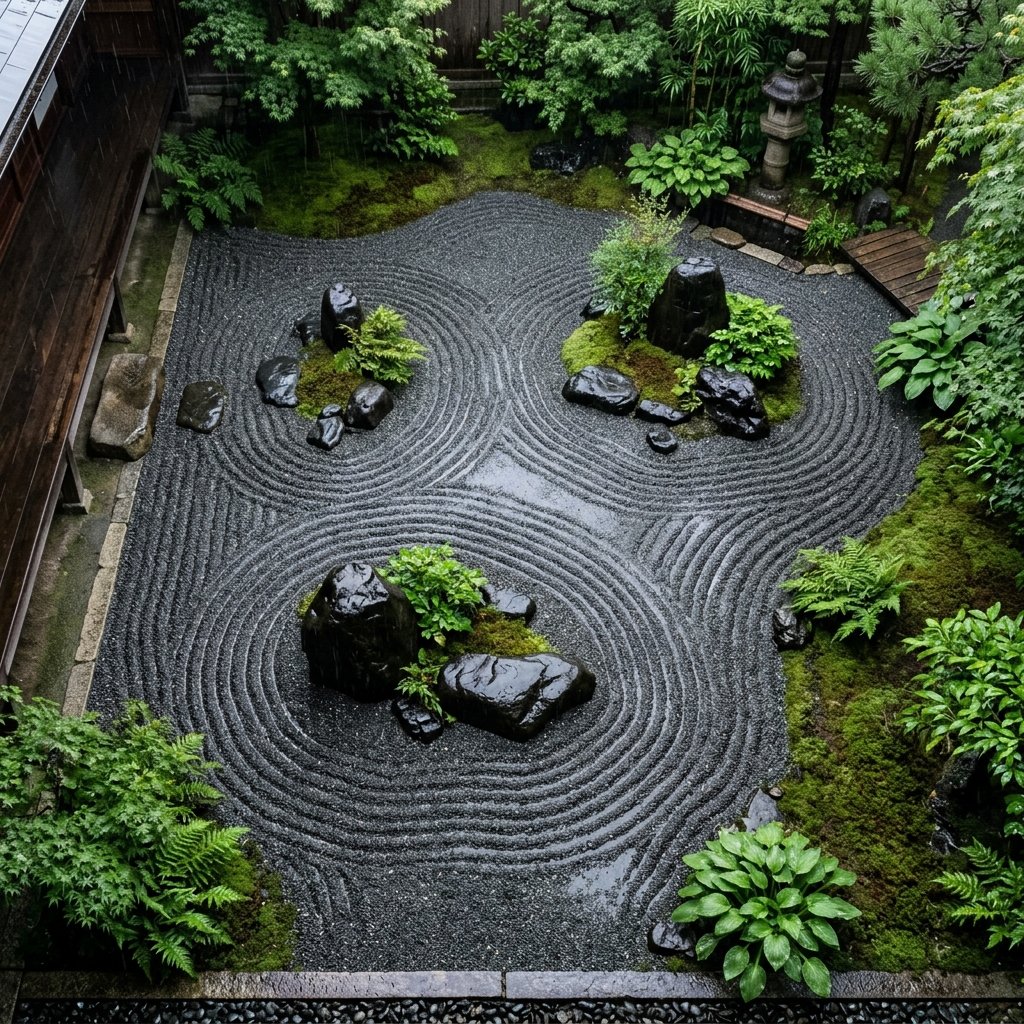 Realistic Zen Garden Landscape - AI image template preview