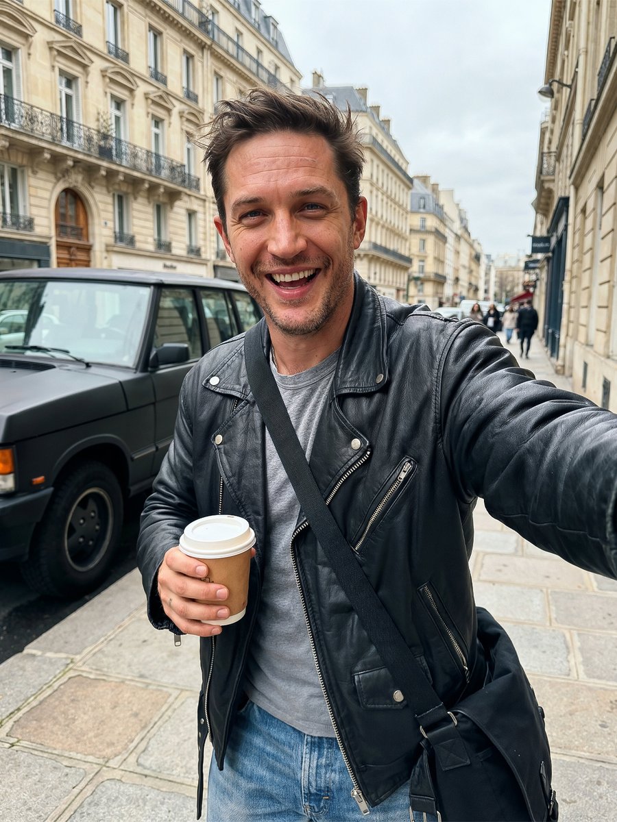 Candid iPhone Street Selfie - AI image template preview