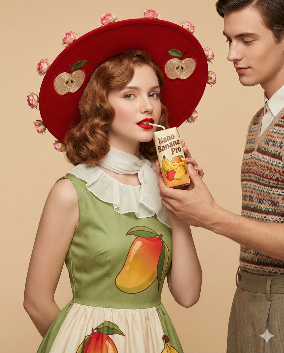 Retro Fashion Editorial Portrait - AI image template preview