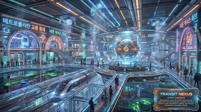 Artistic Cyberpunk Neon Megacity - AI image template preview