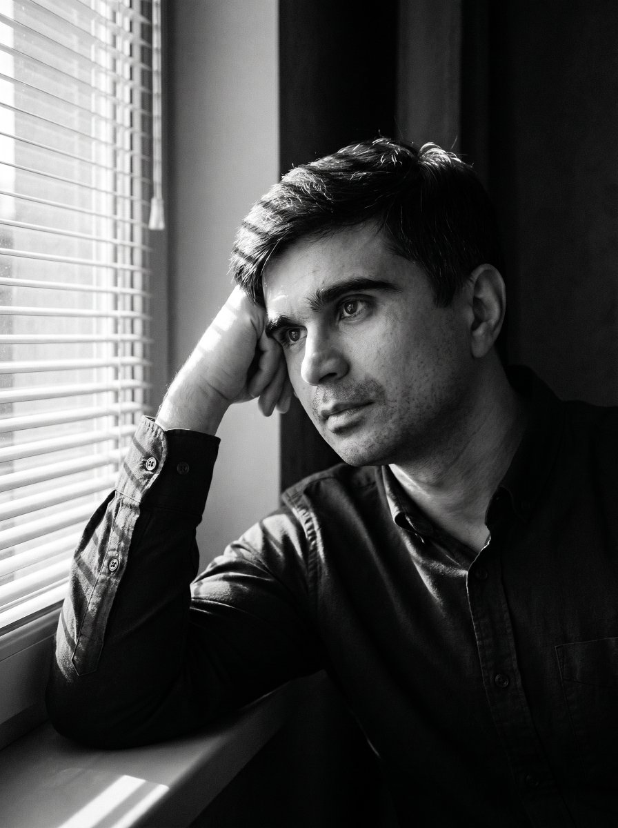 Moody Black and White Portrait - AI image template preview
