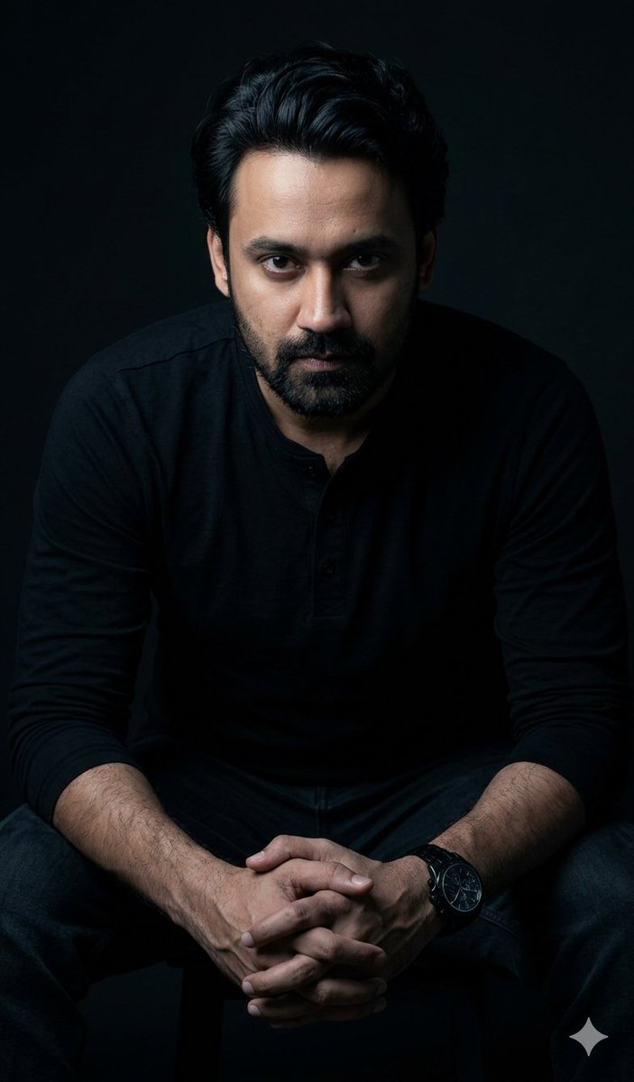 Powerful Studio Portrait with Low-Key Lighting - AI image template preview