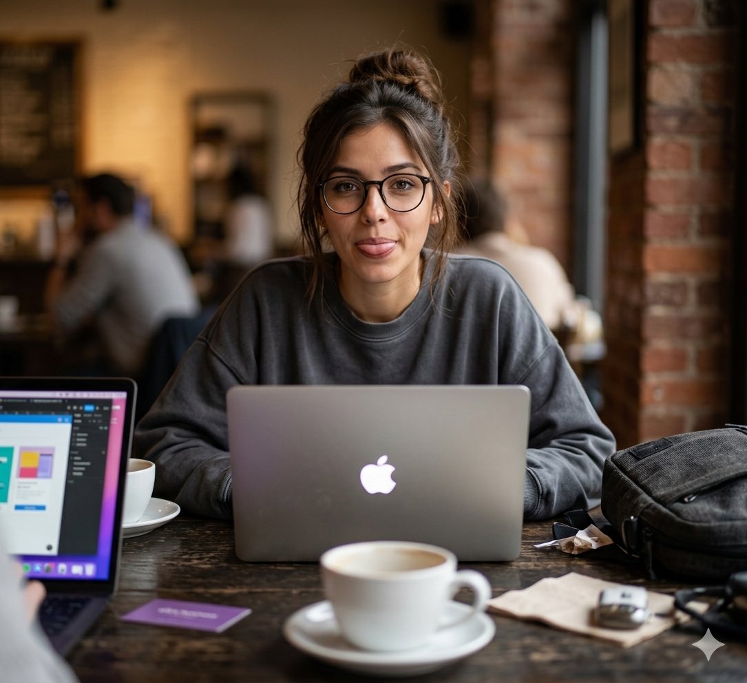 Candid Café Lifestyle Scene - AI image template preview