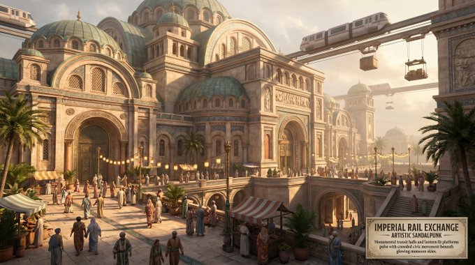 Sandalpunk Railway Station - AI image template preview