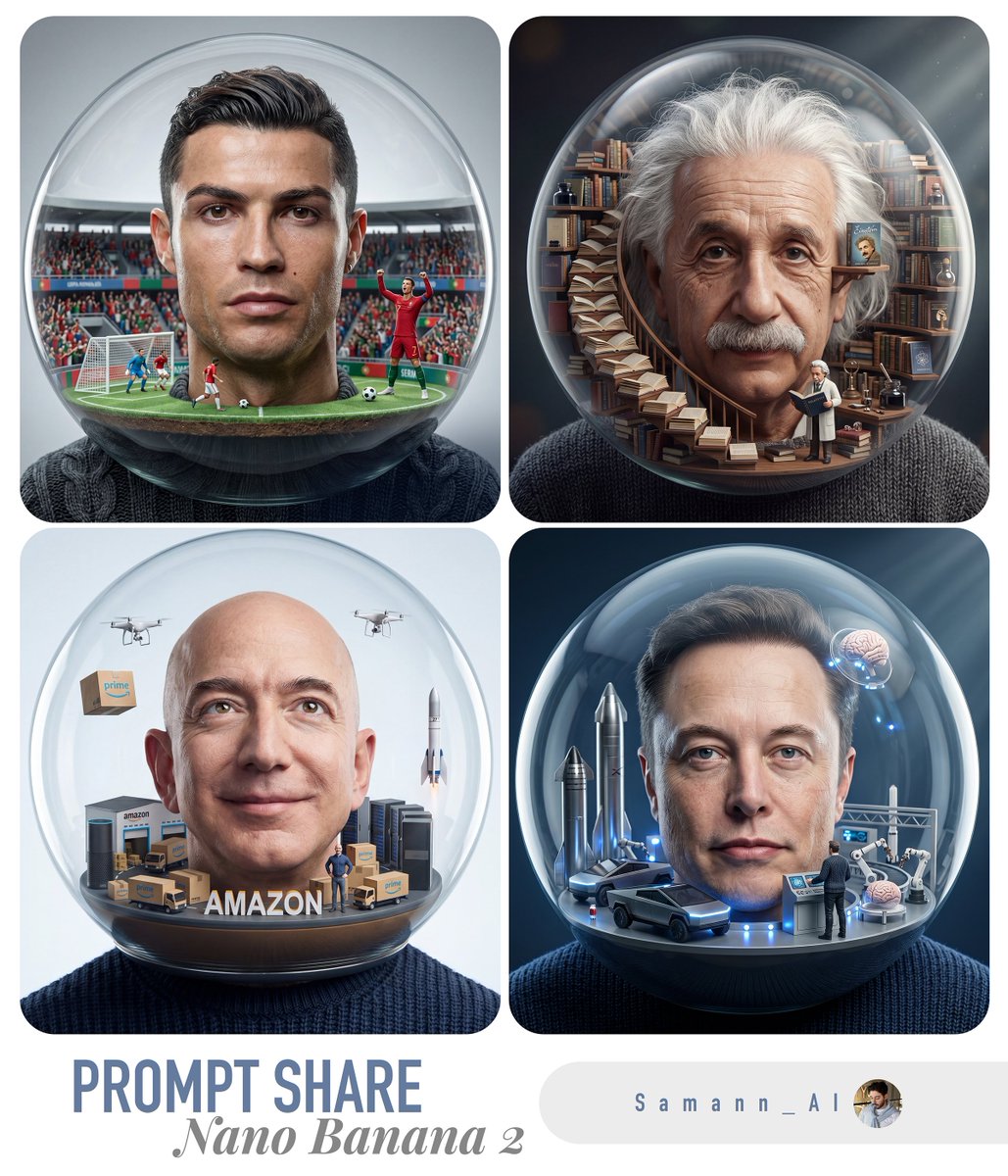 Surreal Miniature Universe Bubble Portrait - AI image template preview