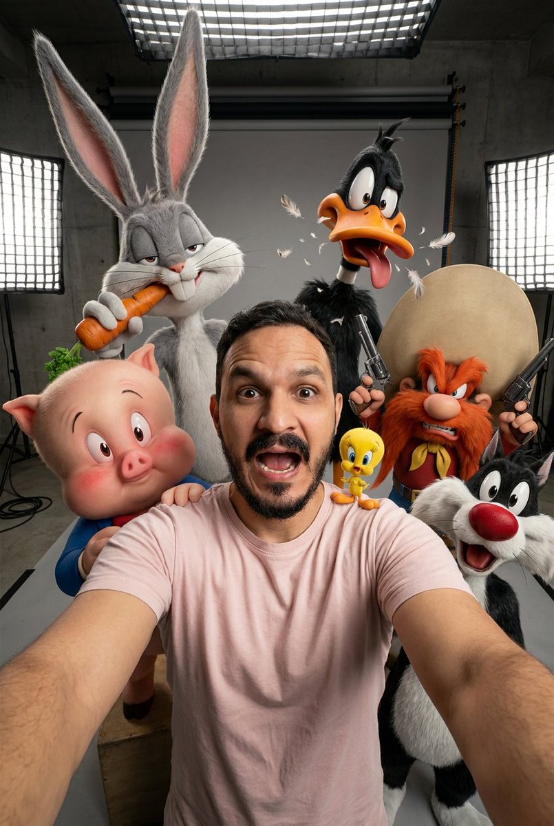 Realistic Looney Tunes Selfie - AI image template preview