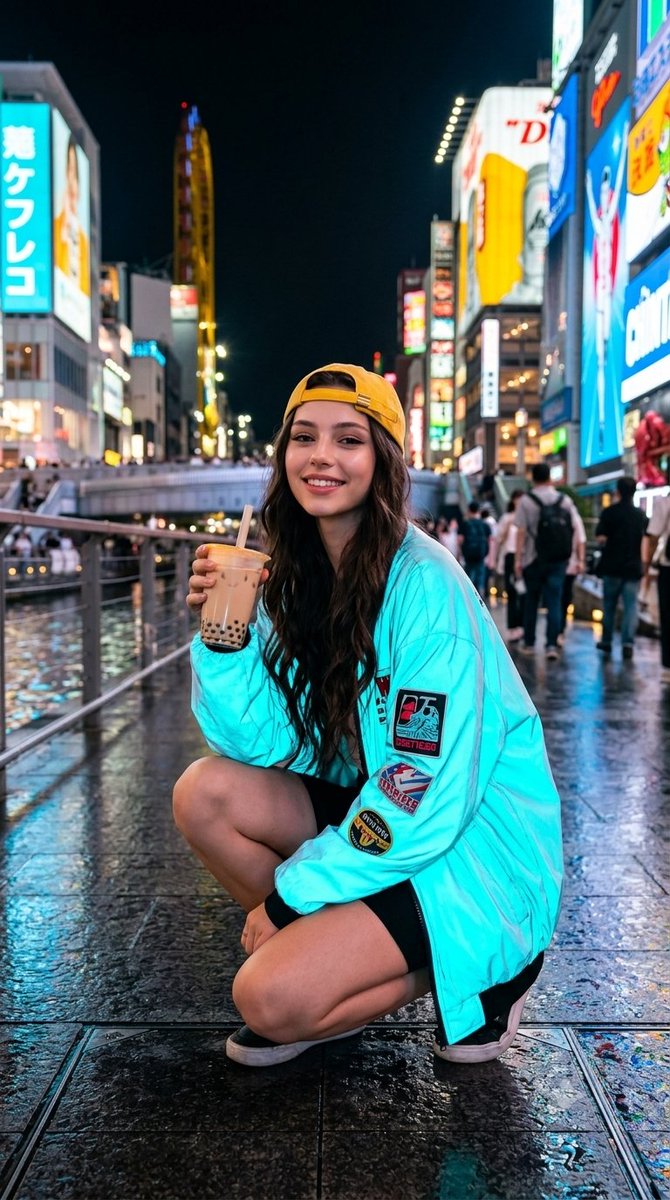Cyberpunk Streetwear Portrait in Osaka - AI image template preview