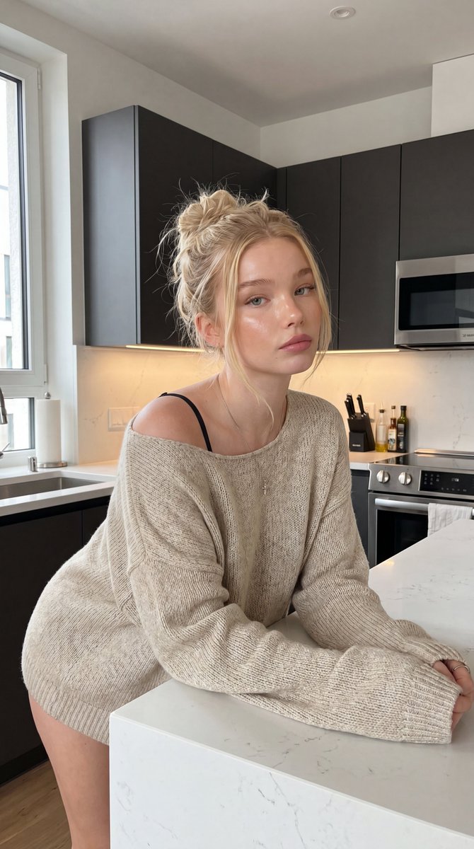 Luxury Kitchen Lifestyle Portrait - AI image template preview