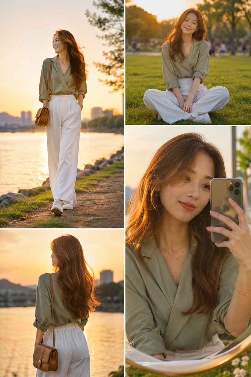 High Fashion Golden Hour Collage - AI image template preview